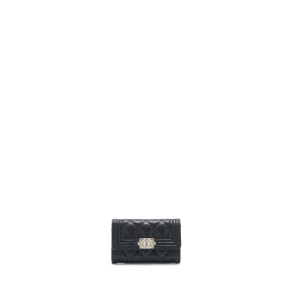 Chanel Boy Card Holder Caviar Black