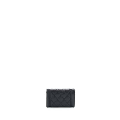Chanel Boy Card Holder Caviar Black