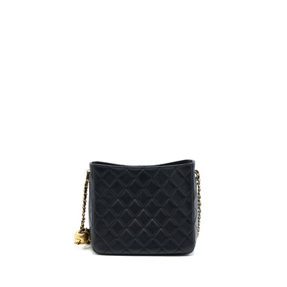 Chanel 23C Pearl Crush Hobo Bag Lambskin Black Brushed  (Microchip)