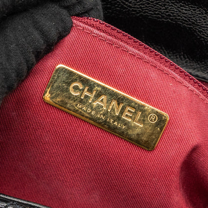chanel medium 19 bag shiny calfskin black multicolour hardware