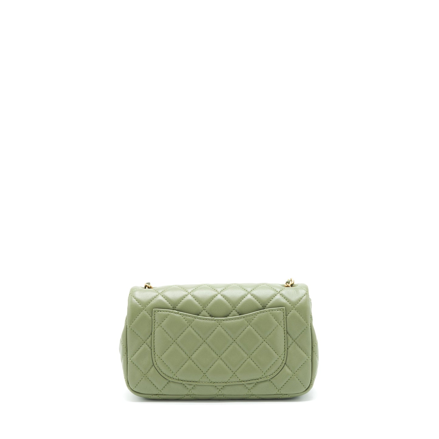 Chanel Pear Crush Mini Rectangular Flap Bag 21B Lambskin Green