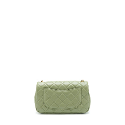 Chanel Pear Crush Mini Rectangular Flap Bag 21B Lambskin Green