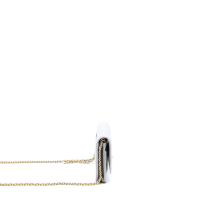 Chanel Pearl Crush Wallet on Chain Lambskin Light Grey  (Microchip)