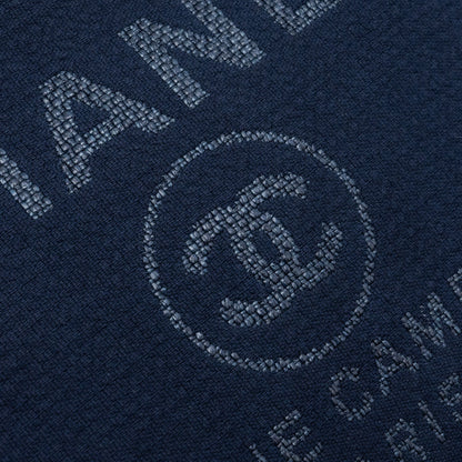 Chanel Deauville Tote Bag Canvas Navy  (microchip)