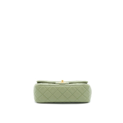 Chanel Pear Crush Mini Rectangular Flap Bag 21B Lambskin Green