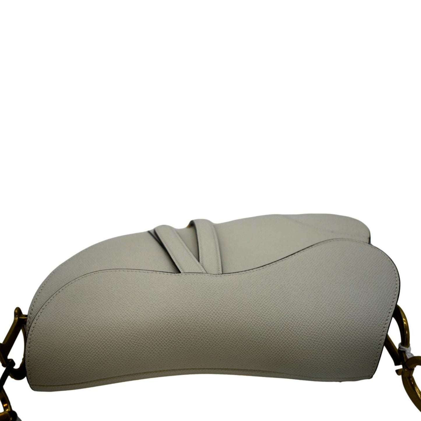 CHRISTIAN DIOR Saddle Grained Calfskin Leather Shoulder Bag Beige
