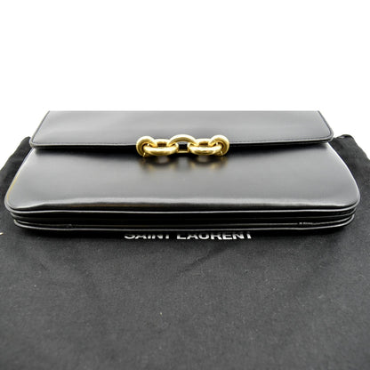 YVES SAINT LAURENT Le Maillon Smooth Leather Shoulder Bag Black
