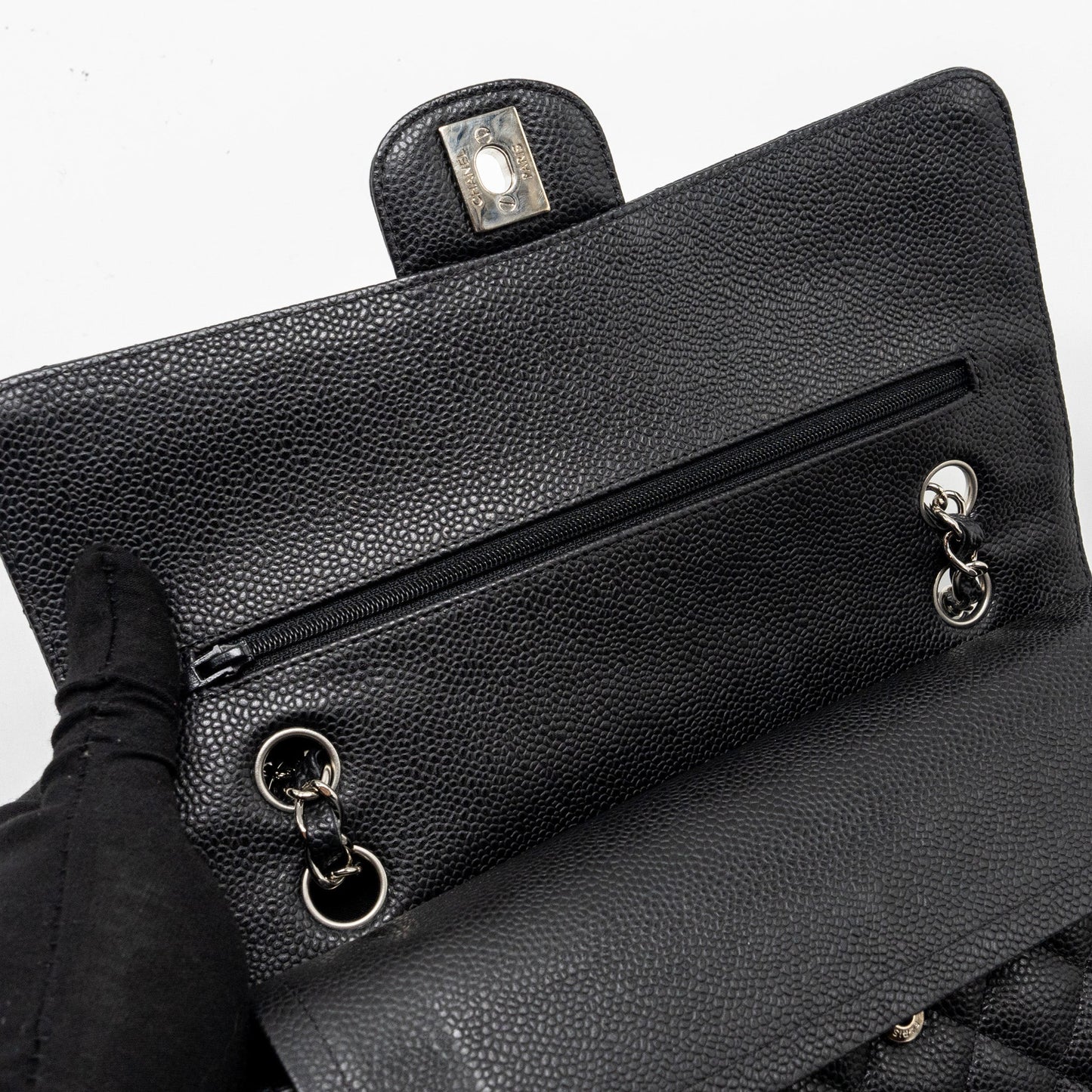Chanel Medium Classic Double Flap Bag Caviar Black