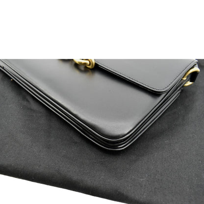 YVES SAINT LAURENT Le Maillon Smooth Leather Shoulder Bag Black