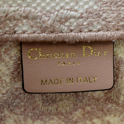 CHRISTIAN DIOR Book Toile de Jouy Motif Embroidery Canvas Tote Bag Pink