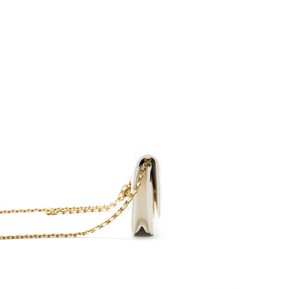 Chanel Pearl Crush Wallet On Chain Lambskin White