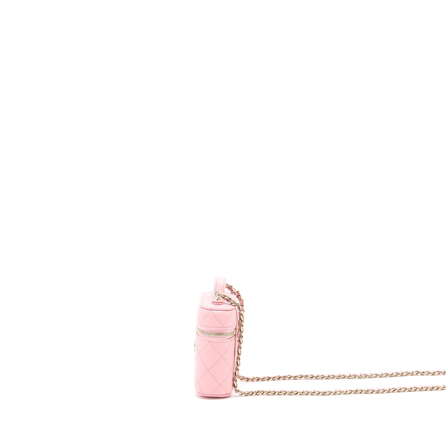 Chanel Mini Top Handle Vanity Case Caviar Pink L