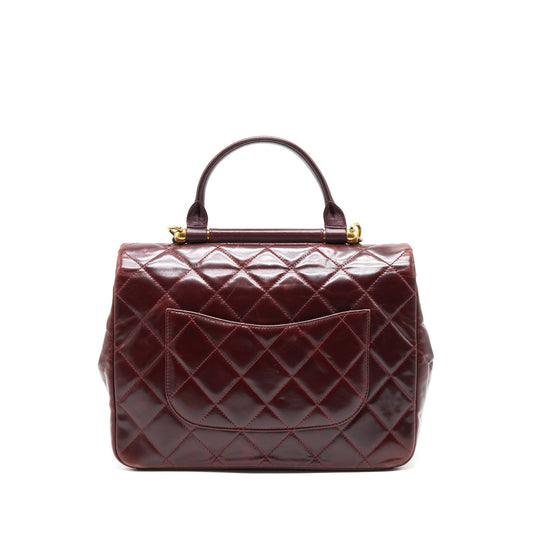 Chanel Quilted Shoulder Flap Bag Lambskin Red