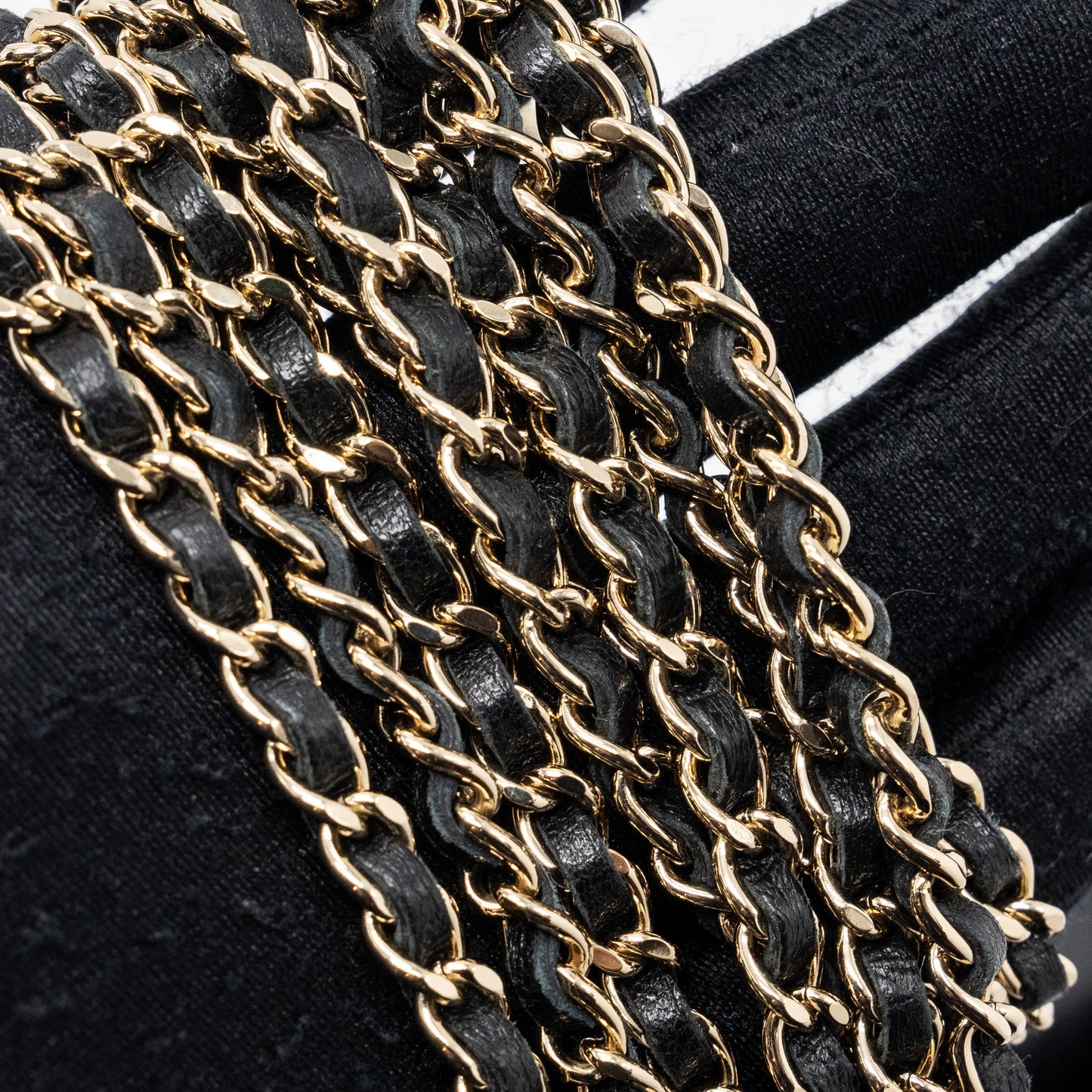 Chanel quilted super mini tote with chain lambskin black L