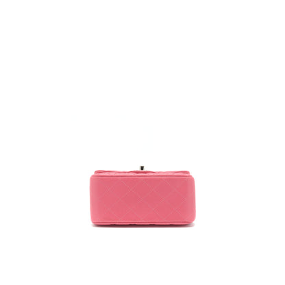Chanel Mini Square Flap Bag Lambskin Pink