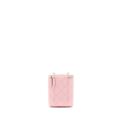 Chanel 22C Vertical Vanity On Chain Caviar Sakura Pink L