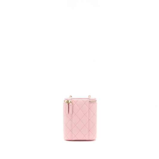 Chanel 22C Vertical Vanity On Chain Caviar Sakura Pink L