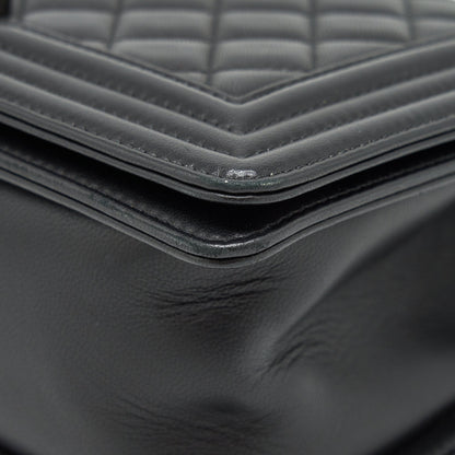 Chanel medium boy black Lambskin Ruthenium