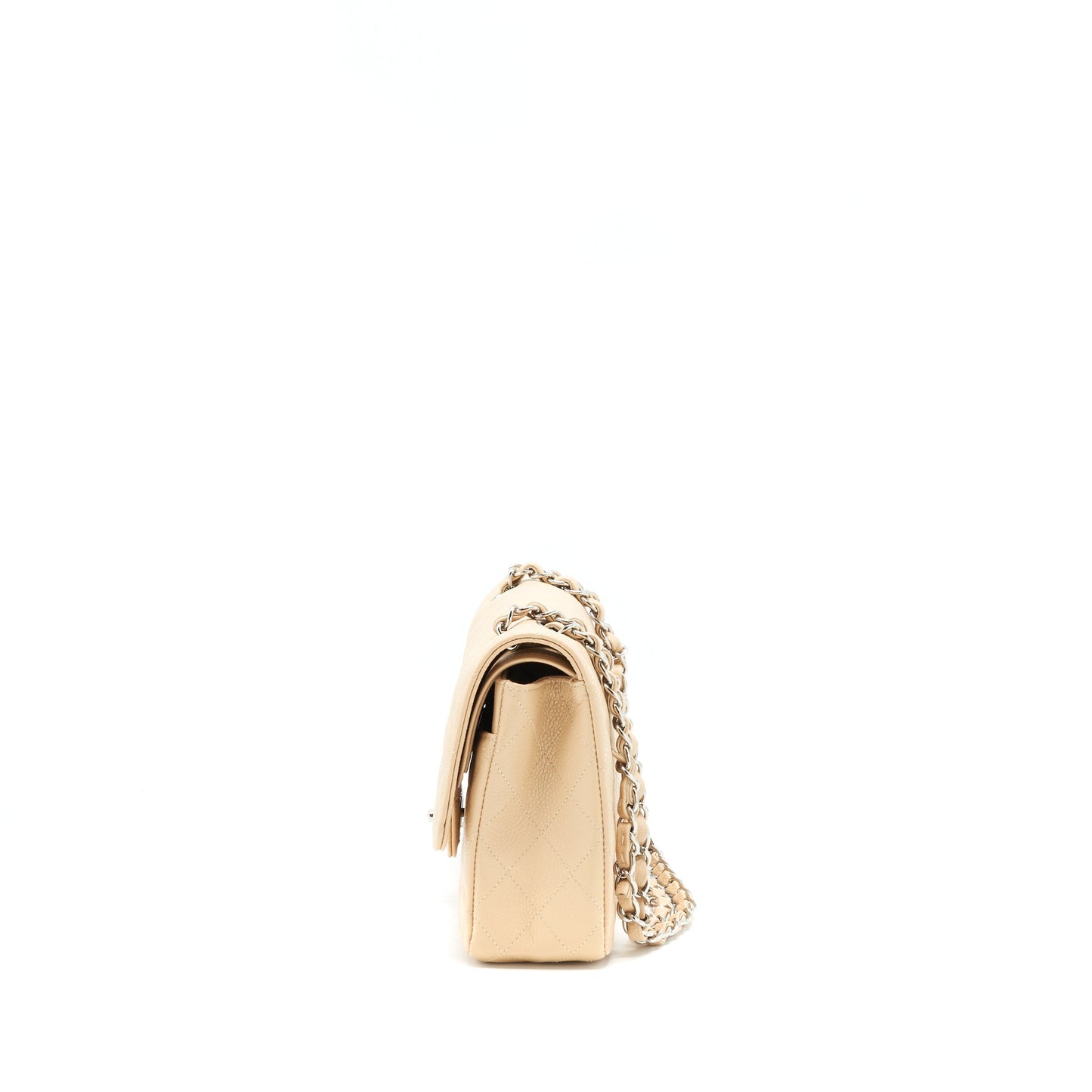 Chanel Medium Classic Double Flap Bag Caviar Beige