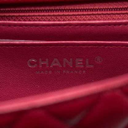 Chanel 18B Classic Mini Rectangular Flap Bag Caviar Dark Pink