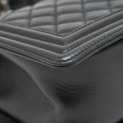 Chanel medium boy black Lambskin Ruthenium