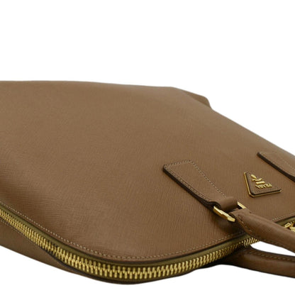 PRADA Promenade Saffiano Leather Satchel Bag Light Brown