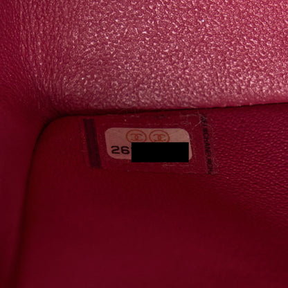 Chanel 18B Classic Mini Rectangular Flap Bag Caviar Dark Pink