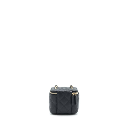 Chanel Mini Vanity With Chain Caviar Black L