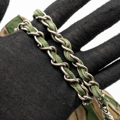 Chanel 2.55 Patchwork Single Flap Bag Suede Dark Green