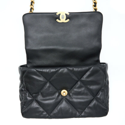 Chanel Medium 19 Bag Goatskin Black With Multicolour Hardware