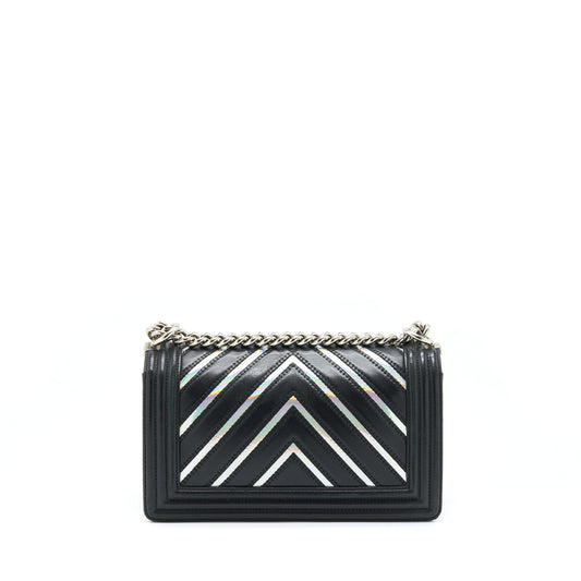 Chanel Medium Boy Chevron Lambskin Black/Silver