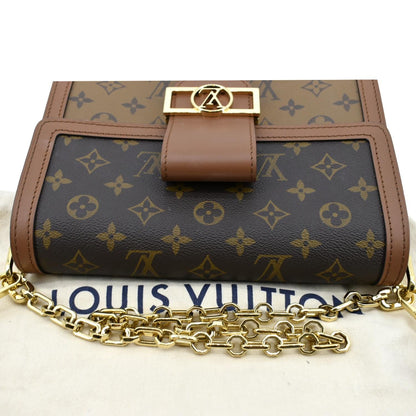 LOUIS VUITTON Dauphine MM Monogram Reverse Canvas Shoulder Bag Brown
