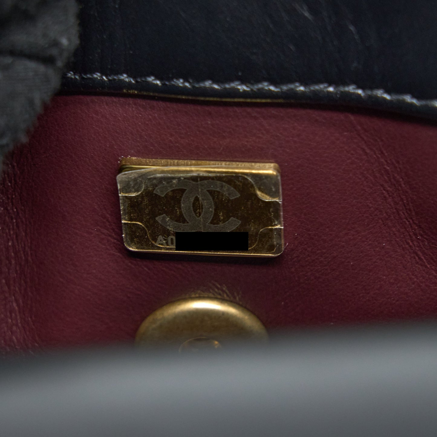 Chanel 22A Mini Coco Handle with Detailed Letter Handle Calfskin Black Brushed  (Microchip)