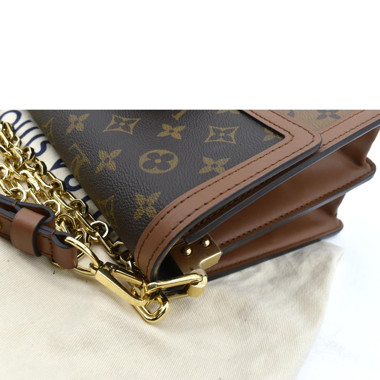 LOUIS VUITTON Dauphine MM Monogram Reverse Canvas Shoulder Bag Brown