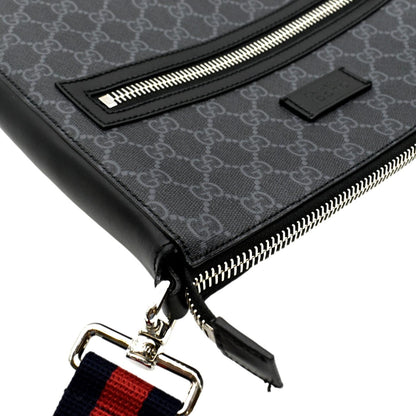 GUCCI GG Supreme Square Messenger Bag Black 474137
