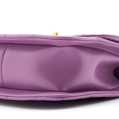 Chanel Square Flap Bag Lambskin Light Purple Brushed