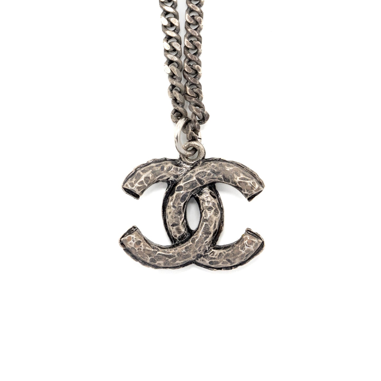 Chanel CC Logo Necklace Crystal/Pearl Ruthenium Hardware