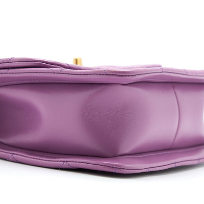 Chanel Square Flap Bag Lambskin Light Purple Brushed