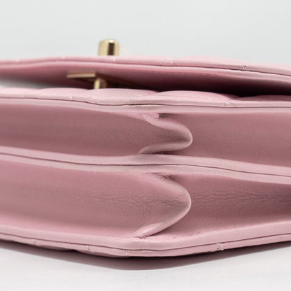 Chanel Pearl Detailed Top Handel Wallet On Chain Lambskin Pink L (Microchip)