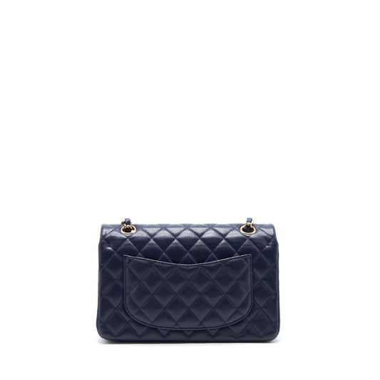 Chanel Small Classic Flap Bag Caviar Dark Blue L