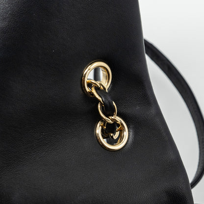 Chanel quilted flap backpack lambskin black