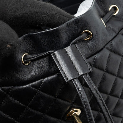 Chanel quilted flap backpack lambskin black