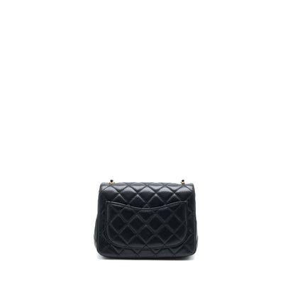 Chanel Pearl Crush Mini Square Lambskin Black Brushed  (Microchip)