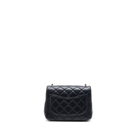 Chanel Pearl Crush Mini Square Lambskin Black Brushed  (Microchip)