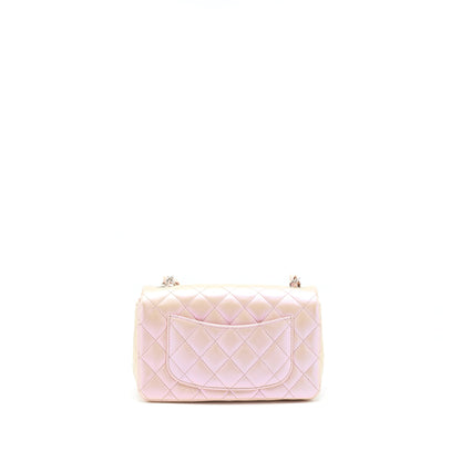 Chanel 21k Iridescent Mini Rectangular Calfskin Pink