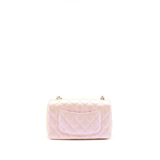 Chanel 21k Iridescent Mini Rectangular Calfskin Pink