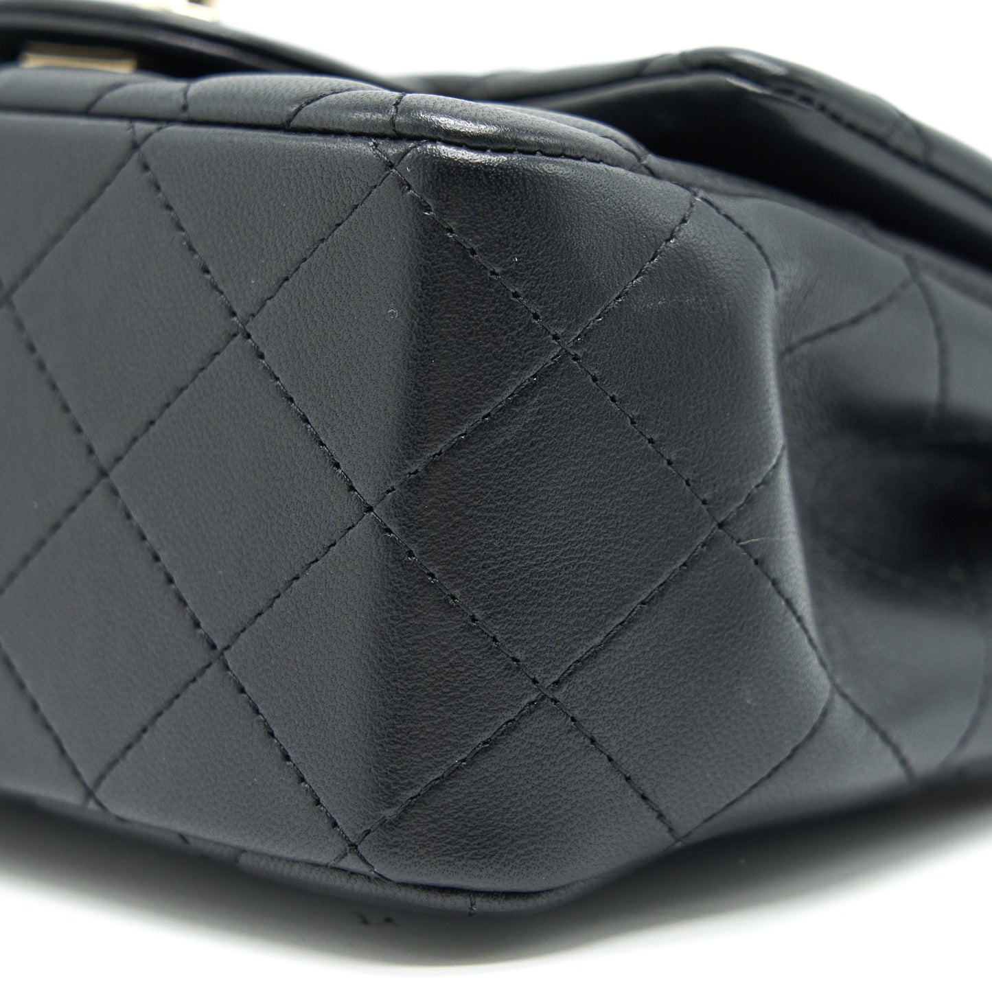Chanel Mini Square Lambskin Black L serial 29