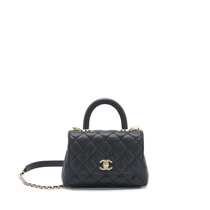 Chanel Mini Coco Handle Caviar Black L