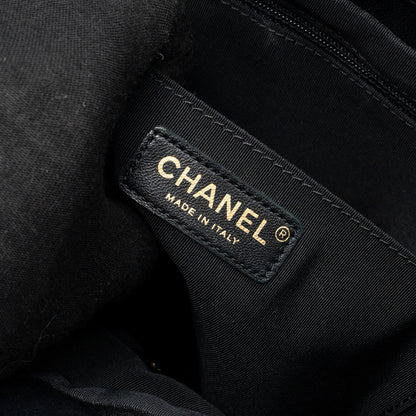 Chanel quilted flap backpack lambskin black