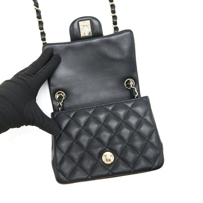 Chanel Mini Square Lambskin Black L serial 29